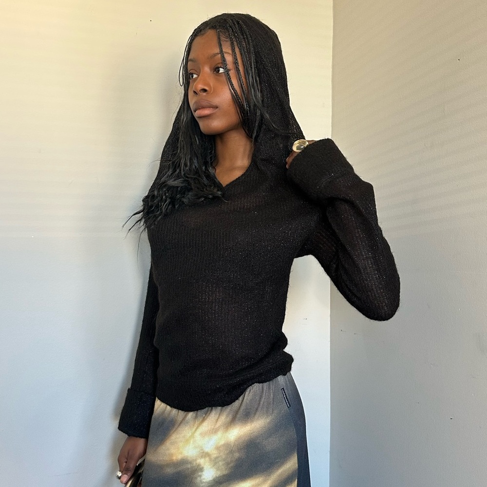 PLEIN SUD MOHAIR BLEND HOODED SWEATER